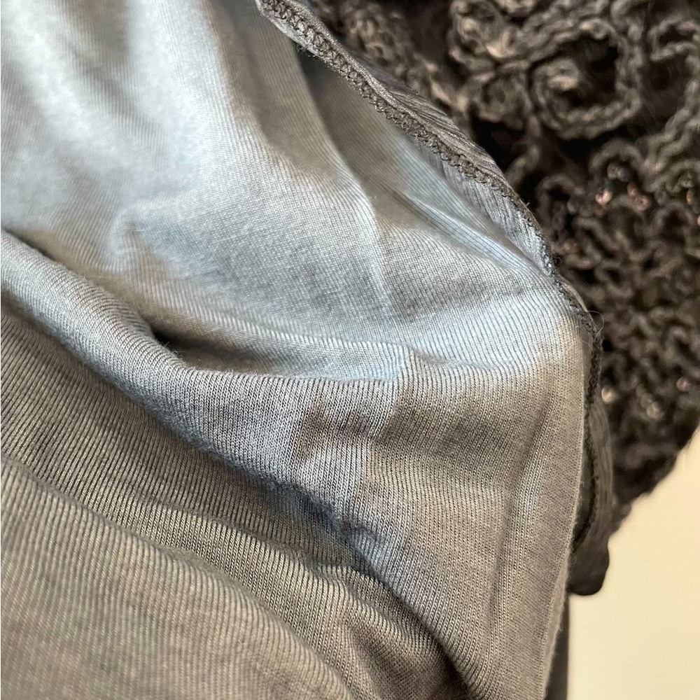 Soft Surroundings Grey 100% Silk Sleeveless Tunic Embroidered Sequins Size XL - Picture 10 of 13